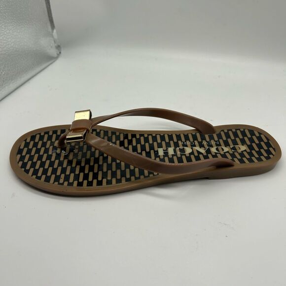 Coach Landon Jelly Flip Flops with Bow Accents Size 6B - Picture 8 of 13
